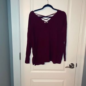 Maroon V-Neck Urban Outfitters Sweater